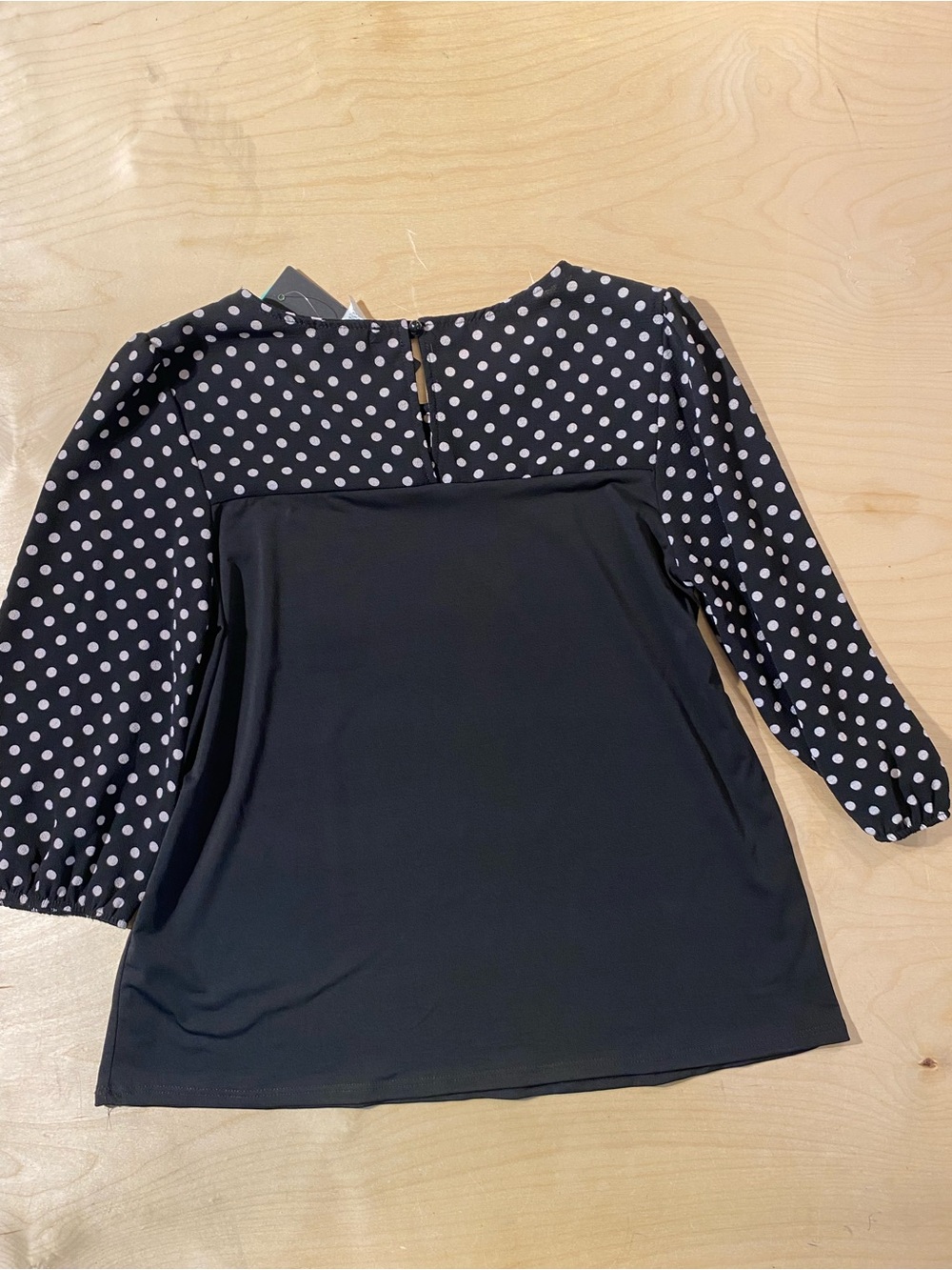 Espresso Black Polka Dot Sleeve Blouse PXL (RV) - Picture 7 of 9
